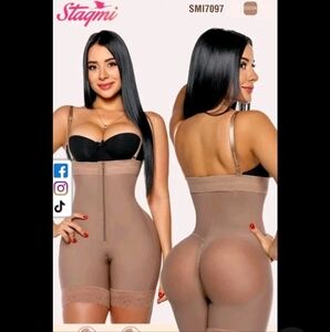 Stagmi La Coqueta SMI7097 100% Colombian Mid-Thigh Girdle Thin Straps & Thong!